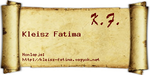 Kleisz Fatima névjegykártya